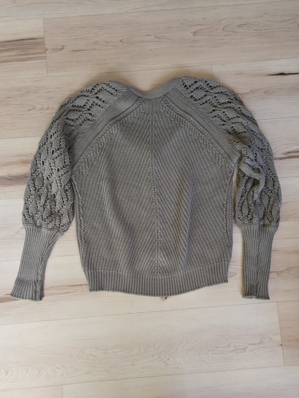 Jonathan Shimkhai Adeline Contrast-Knit Cardigan, Olive Green, Size Size Small - Picture 4 of 4